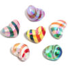 Wholesale Rainbow Striped Love Heart Beaded Acrylic Peach Heart Vertical Hole Beads DIY Mobile Phone Chain Keychain Small Accessories Beads
