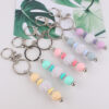 Wholesale New Bling Bead Tassel Keychain Personalized Pendant Key Ring Bag Pendant Pendant Silicone Keychain