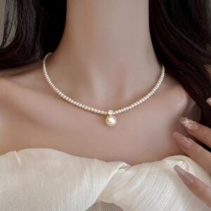 F0506-golden princess diana pearl necklace