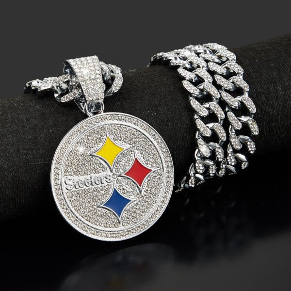 Wholesale Hip-hop diamond round letter necklace Cuban chain