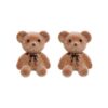 Wholesale 925 Sier Needle Korean Flocking Cute Bear Ear Stud Elegant Simple Trendy Girl Heart Student Earrings Earrings