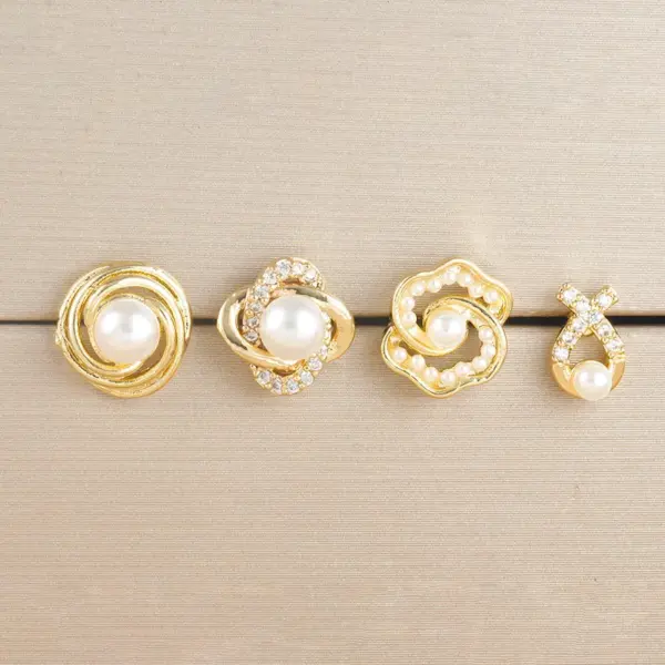 Wholesale 1 Piece Elegant Classic Style Geometric Bee Plating 304 Stainless Steel Artificial Pearls Zircon Drop Earrings Ear Studs