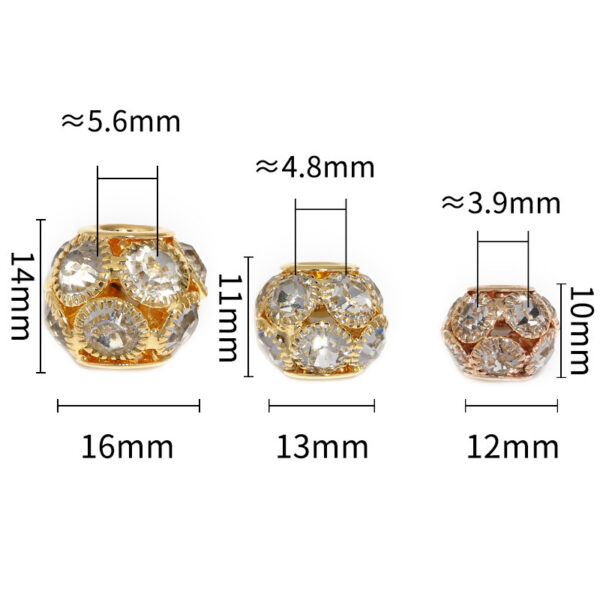 Wholesale Large Hole Ball Beaded Diamond Beads