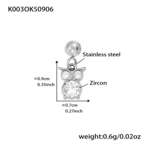 K003-Steel Color Bear Zircon Pendant