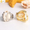 Wholesale Amazon Natural Conch Shell Ring Gold and Silver Plated European and American Creative New Women's Simple Open Ring