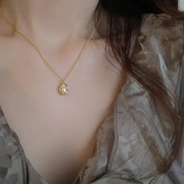 Wholesale Fashion Geometric Stainless Steel Titanium Steel Plating Pendant Necklace