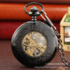 Wholesale Foreign Trade Hot Sale Retro Flip Pattern Double Display Roman Literal Mechanical Pocket Watch Male and Female Student Mechanical Watch