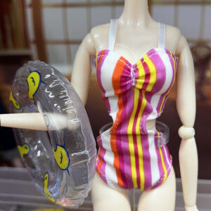 One-piece sexy color striped swimsuit to send random color swimming ring A (excluding baby) 603020 / 30