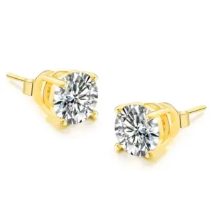 Gold + 8mm White Stone