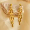Wholesale PVD Coated Real Gold Plated 18K Gold Solid Color 304 Stainless Steel Elegant Luxurious Waterproof Non Tarnish Drop Earrings