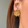 Wholesale 1 Pair Vintage Style Sweet Commute Flower Plating 304 Stainless Steel 18K Gold Plated Ear Studs