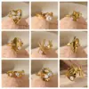 PVD Coated Real Gold Plated Starfish Conch Heart Shape 304 Stainless Steel French Style Marine Style Beach Waterproof Non Tarnish Open Rings