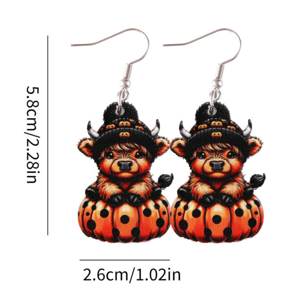 Wholesale Halloween Western-style Cute Cow Acrylic Earrings
