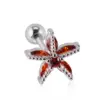 Wholesale 1 Piece Retro Starfish Crab Stainless Steel Copper Inlay Zircon Ear Studs