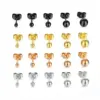 Vacuum Plating Geometric Ball Horse Titanium Steel Punk Simple Style Korean Style Ear Studs Cartilage Earrings