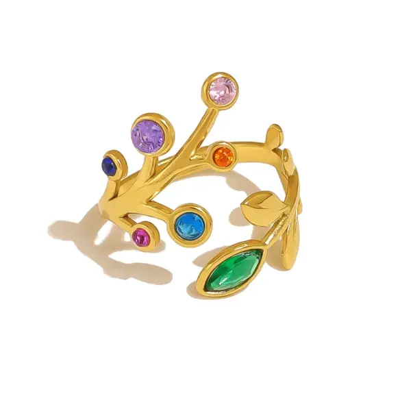 Wholesale PVD Coated 18K Gold Real Gold Plated Geometric 304 Stainless Steel Vacation French Style IG Style Waterproof Non Tarnish Open Rings