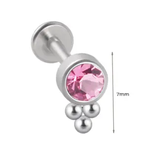 Style 2-Rose / Stainless Steel Rod 1.2x10mm