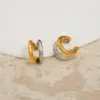 1 Pair Basic Simple Style Classic Style C Shape Color Block Plating 304 Stainless Steel 18K Gold Plated Ear Cus