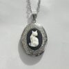 Wholesale Junyan Cross-Border Foreign Trade Gothic Elegant Simple Cat Pattern Pendant Necklace Oval Women's Jewelry Gift