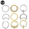 Wholesale 1 Piece Nose Rings & Studs Princess Sexy Pastoral Round Pure Titanium Plating Inlay Zircon White Gold Plated Gold Plated Nose Rings & Studs Nose Pin