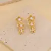 Wholesale Ion Plating (IP) 18K Gold Real Gold Plated Flower Butterfly 304 Stainless Steel Luxurious Simple Style Commute Waterproof Non Tarnish Ear Studs