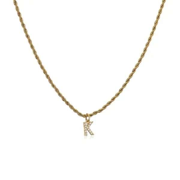 Stainless Steel 18K Gold Plated Simple Style Plating Letter Pendant Necklace