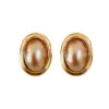 Wholesale 1 Pair Retro French Style Irregular Geometric Oval Inlay Copper Imitation Pearl Tiger Eye Drop Earrings Ear Studs