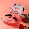 Wholesale Valentine's Day Love Fabric Pink Y2k Headband High Heels Pattern