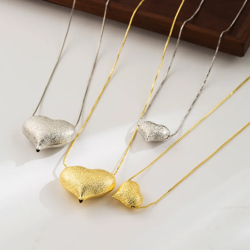 Wholesale Basic Simple Style Heart Shape Copper Plating 18k Gold Plated Pendant Necklace