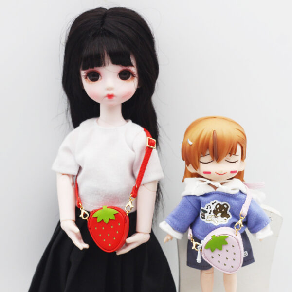Wholesale Bjd Doll 1/12 1/8 1/6 Bjd Baby Bag Exo Doll Labubu Fashion Strawberry Bag Baby Clothes Accessories