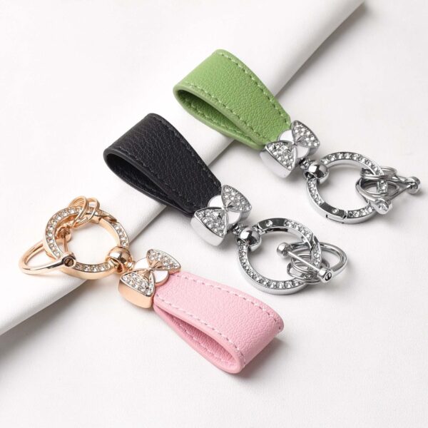 Wholesale Diamond Bow Hand Rope Keychain Pendant Creative Personality Internet Popular Ins Women's Bag Hanging Car Key Chain