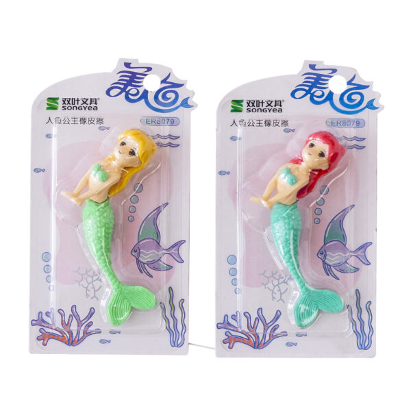 Wholesale Mermaid Shaped Card Eraser Set