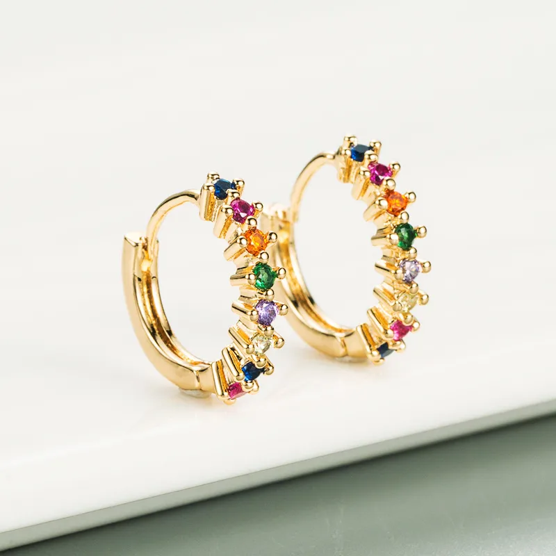 Wholesale Fashion Geometric Copper Artificial Gemstones Earrings