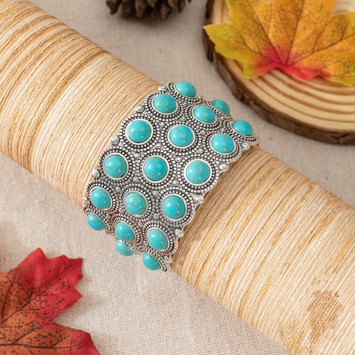 Wholesale European and American new bohemian Retro iron bracelet turquoise ethnic jewelry wholesale factory