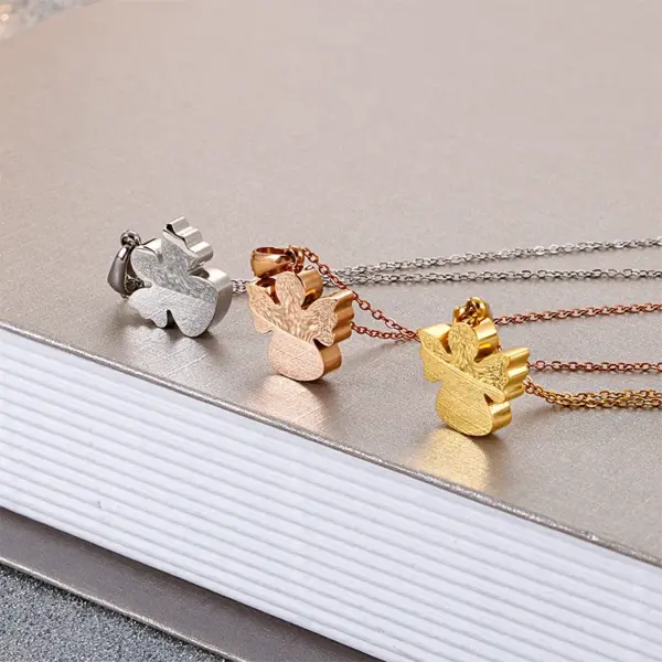 Wholesale PVD Coated 18K Gold Plated Cartoon Character Titanium Steel Fashion Waterproof Non Tarnish 304 Stainless Steel Necklace