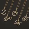 Wholesale Jewelry Zircon 26 English Letter Pendant Copper Necklace Nihaojewelry