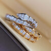 Wholesale Micro-inlaid zircon full diamond bone ring platinum-plated bone ring trendy open bamboo bone zircon index ring