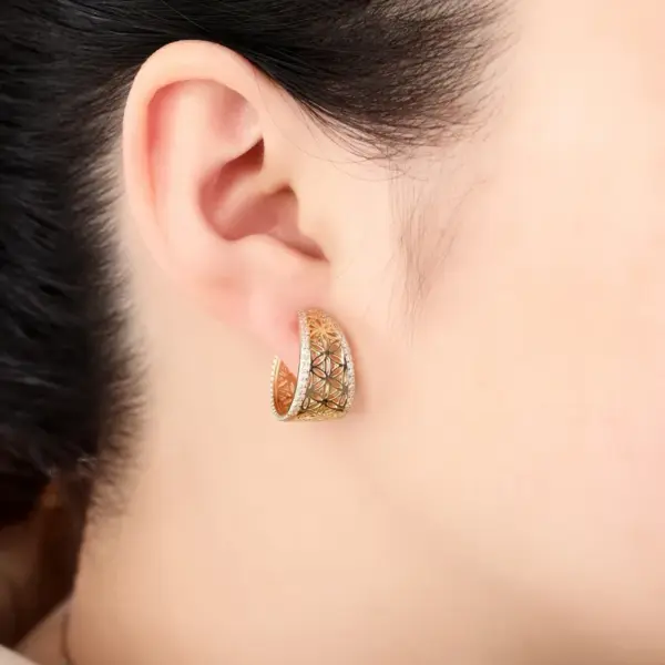 2 Pieces Vintage Style Simple Style Solid Color Plating Inlay Copper Zircon 18K Gold Plated Hoop Earrings