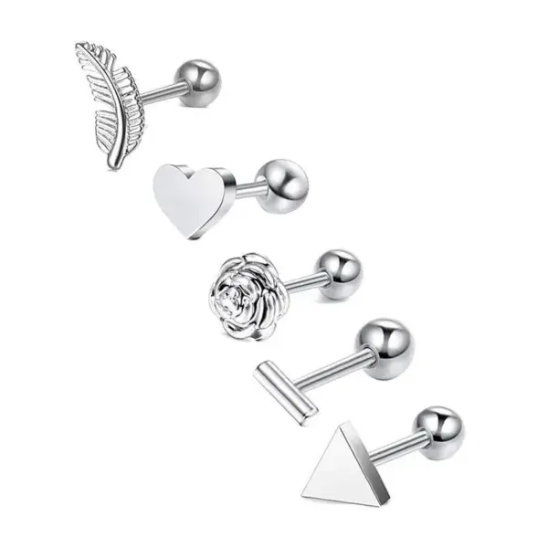 Vacuum Plating Heart Shape Horse Stainless Steel Simple Style Ear Studs
