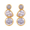 Wholesale Enigma Ins Cross-border New Simple Geometric Water Drops Inlaid Zircon Earrings Stainless Steel 18K Gold Anti-allergy Earrings