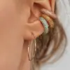 Wholesale 1 Piece Exaggerated Shiny C Shape Inlay Copper Rhinestones Ear Cuffs