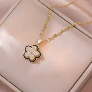 X3419 Flower Rotating Necklace