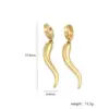 Wholesale PVD Coated 18K Gold Plated Stainless Steel Simple Style Waterproof Non Tarnish Drop Earrings