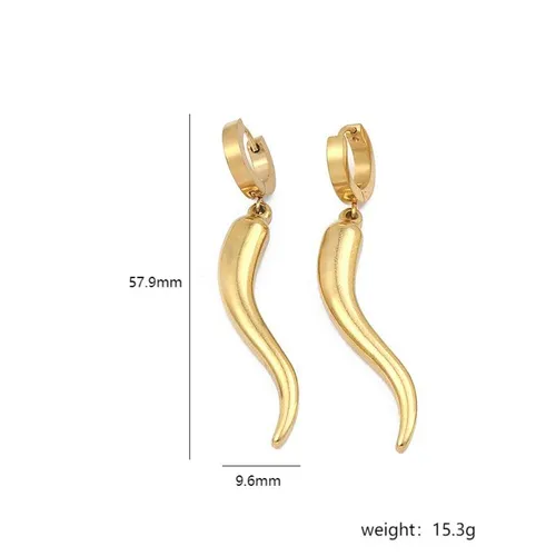 Wholesale PVD Coated 18K Gold Plated Stainless Steel Simple Style Waterproof Non Tarnish Drop Earrings