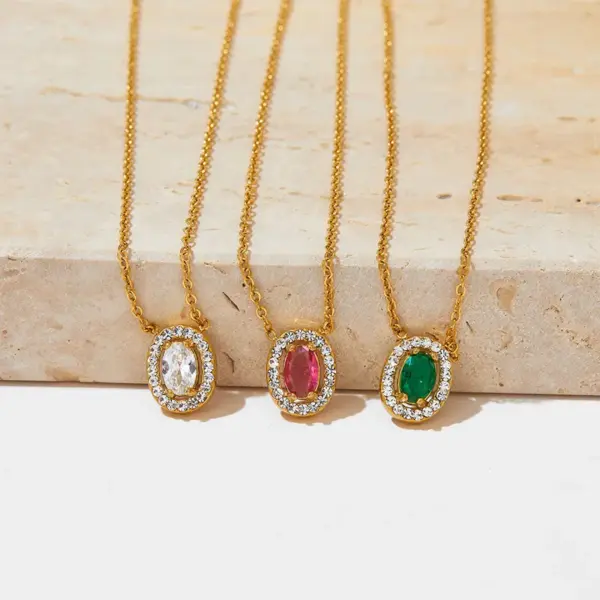 Wholesale PVD Coated Real Gold Plated 16K Gold White Gold Plated Gold Plating Round 304 Stainless Steel Elegant Waterproof Non Tarnish Bracelets Earrings Necklace