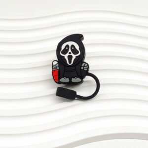 Halloween Ghost (with Knife) Straw Cap / Packaging without straw