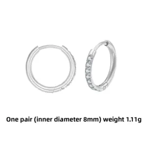 Silver/pair 2.0*8mm / Stainless Steel/Pair