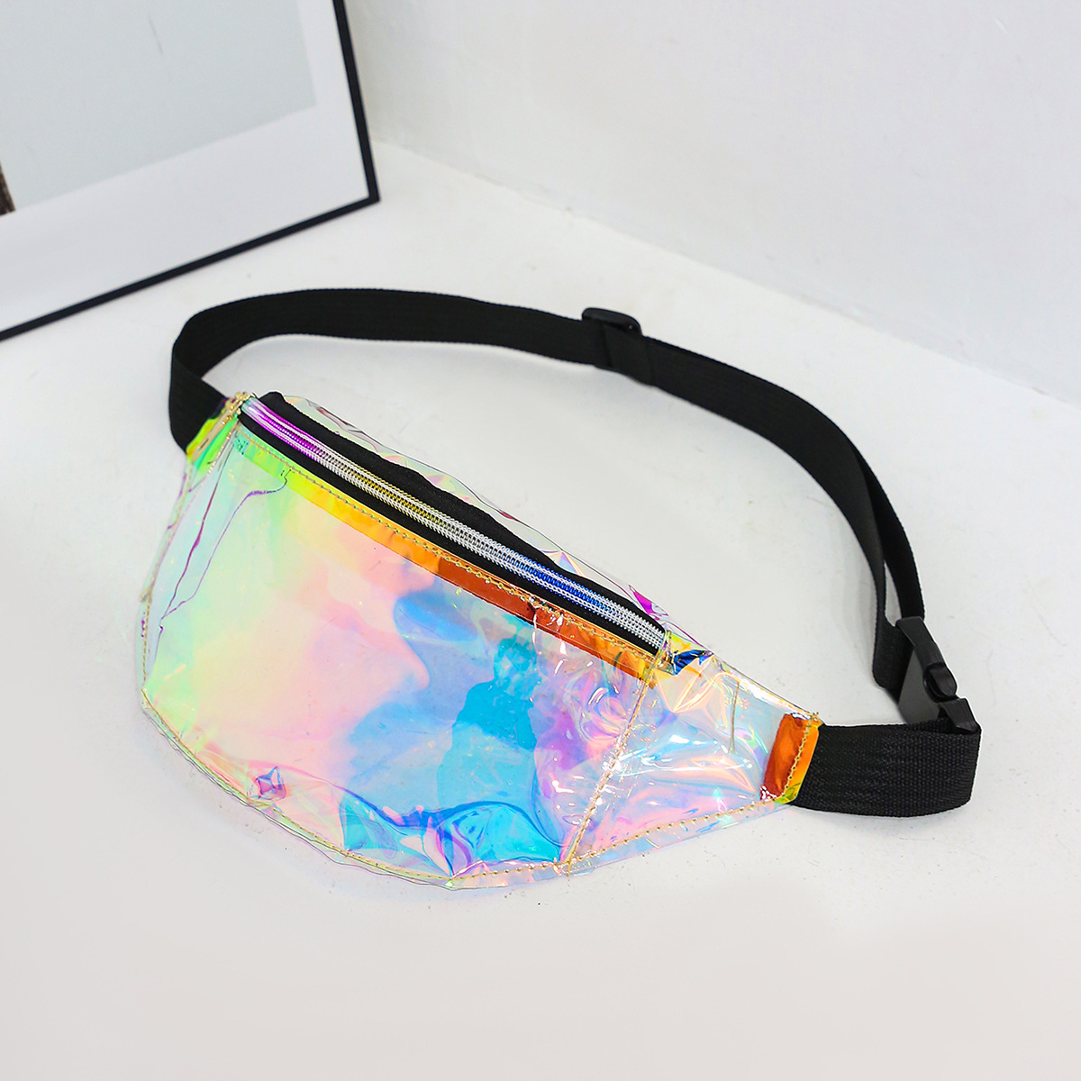 Wholesale 2023 New Fashion TPU Magic Color Laser Women's Waist Bag Transparent Waist Bag Shoulder Crossbody Bag Waterproof