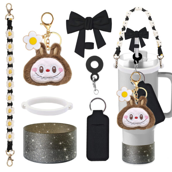Wholesale Stanley Cup Accessories Chain Cute Cartoon Bunny Doll Pendant Trendy Doll Cloth Cloth Keychain Bag Pendant
