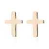 PVD Coated 18K Gold Real Gold Plated Cross 304 Stainless Steel Retro Waterproof Non Tarnish Ear Studs
